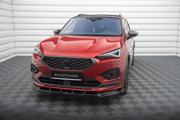 Street+ Spoilerlippe Front Ansatz V.2 passend für Seat Tarraco FR Mk1 schwarz Hochglanz
