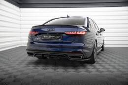 Mittlerer Cup Diffusor Heck Ansatz DTM Look V.2 für Audi A4 S-Line B9 Facelift schwarz Hochglanz