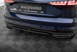 Mittlerer Cup Diffusor Heck Ansatz V.2 passend für Audi A4 S-Line B9 Facelift schwarz Hochglanz