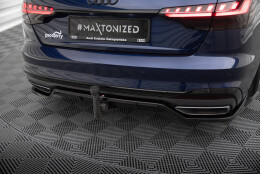 Mittlerer Cup Diffusor Heck Ansatz V.2 passend für Audi A4 S-Line B9 Facelift schwarz Hochglanz