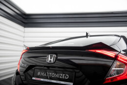 Heck Spoiler Aufsatz Abrisskante passend für Honda Civic Limousine Mk10 / Mk10 Facelift schwarz Hochglanz