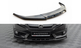 Cup Spoilerlippe Front Ansatz V.1 für Honda Civic Mk10 schwarz Hochglanz