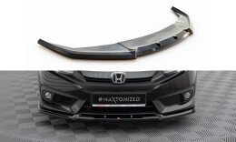 Cup Spoilerlippe Front Ansatz V.1 passend für Honda Civic Limousine Mk10 schwarz Hochglanz