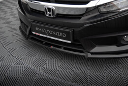 Cup Spoilerlippe Front Ansatz V.1 passend für Honda Civic Limousine Mk10 schwarz Hochglanz
