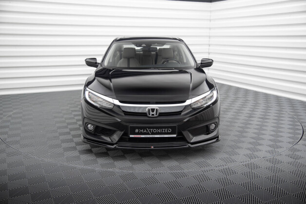 Cup Spoilerlippe Front Ansatz V.2 passend für Honda Civic Limousine Mk10 schwarz Hochglanz