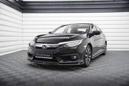 Cup Spoilerlippe Front Ansatz V.2 für Honda Civic Limo Mk10 schwarz Hochglanz