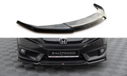 Cup Spoilerlippe Front Ansatz V.2 für Honda Civic Mk10 schwarz Hochglanz