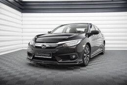 Cup Spoilerlippe Front Ansatz V.2 passend für Honda Civic Limousine Mk10 schwarz Hochglanz