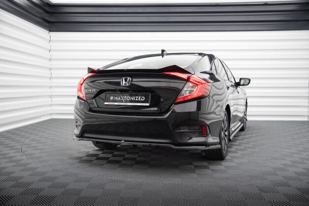 Mittlerer Cup Diffusor Heck Ansatz DTM Look passend für Honda Civic Mk10 schwarz Hochglanz