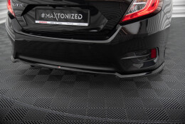 Mittlerer Cup Diffusor Heck Ansatz DTM Look passend für Honda Civic Mk10 schwarz Hochglanz