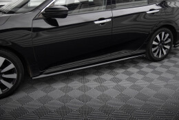 Seitenschweller Ansatz Cup Leisten passend für Honda Civic Limousine Mk10 / Mk10 Facelift schwarz Hochglanz