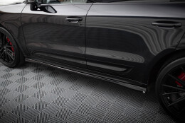 Seitenschweller Ansatz Cup Leisten passend für Porsche Macan T / GTS Mk1 Facelift 2  schwarz Hochglanz