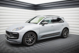 Seitenschweller Ansatz Cup Leisten passend für Porsche Macan T / GTS Mk1 Facelift 2  schwarz Hochglanz
