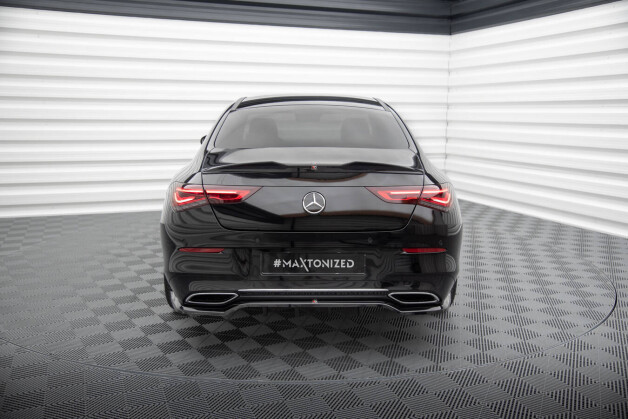 Mittlerer Cup Diffusor Heck Ansatz DTM Look passend für Mercedes-Benz CLA Coupe C118 schwarz Hochglanz