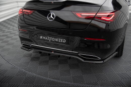 Mittlerer Cup Diffusor Heck Ansatz DTM Look für Mercedes CLA Coupe C118 schwarz Hochglanz