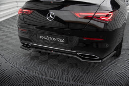 Mittlerer Cup Diffusor Heck Ansatz DTM Look passend für Mercedes-Benz CLA Coupe C118 schwarz Hochglanz