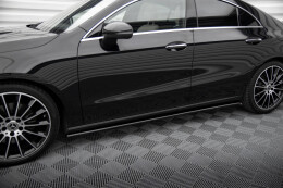 Seitenschweller Ansatz Cup Leisten für Mercedes-Benz CLA C118 schwarz Hochglanz
