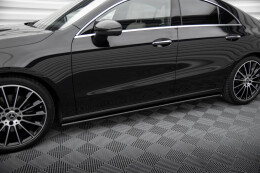 Seitenschweller Ansatz Cup Leisten für Mercedes CLA C118 schwarz Hochglanz