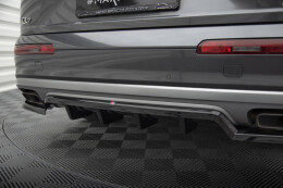 Mittlerer Cup Diffusor Heck Ansatz DTM Look für Audi Q7 Mk2 schwarz Hochglanz