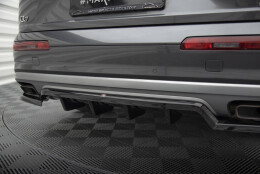 Mittlerer Cup Diffusor Heck Ansatz DTM Look passend für Audi Q7 Mk2 schwarz Hochglanz