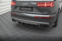 Mittlerer Cup Diffusor Heck Ansatz DTM Look passend für Audi Q7 Mk2 schwarz Hochglanz