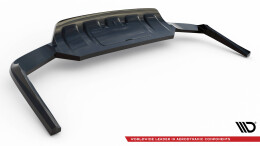 Mittlerer Cup Diffusor Heck Ansatz DTM Look passend für Audi Q7 Mk2 schwarz Hochglanz