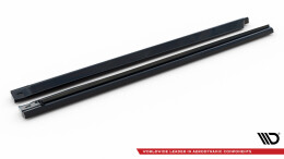 Seitenschweller Ansatz Cup Leisten für Audi Q7 Mk2 schwarz Hochglanz
