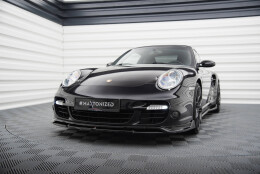 Cup Spoilerlippe Front Ansatz passend für Porsche 911 Turbo 997 schwarz Hochglanz