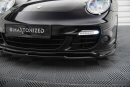 Cup Spoilerlippe Front Ansatz passend für Porsche 911 Turbo 997 schwarz Hochglanz