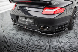 Mittlerer Cup Diffusor Heck Ansatz DTM Look passend für Porsche 911 Turbo 997 schwarz Hochglanz
