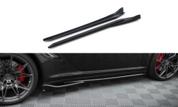 Seitenschweller Ansatz Cup Leisten passend für Porsche 911 Turbo 997 schwarz Hochglanz