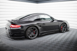 Seitenschweller Ansatz Cup Leisten passend für Porsche 911 Turbo 997 schwarz Hochglanz