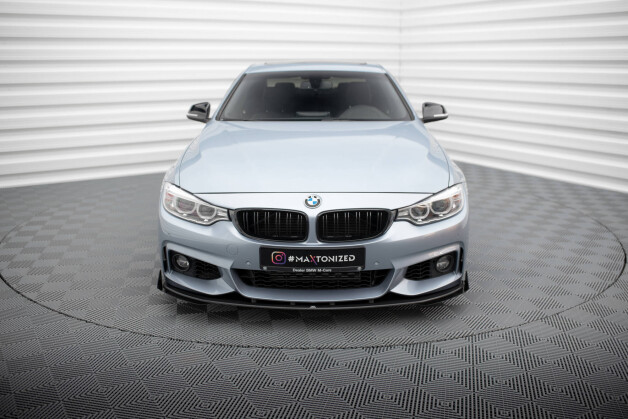 Street Pro Cup Spoilerlippe Front Ansatz passend für BMW 4er Coupe M-Paket F32 SCHWARZ+ HOCHGLANZ FLAPS