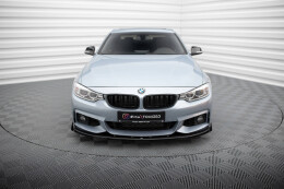 Street Pro Cup Spoilerlippe Front Ansatz für BMW 4er Coupe M-Paket F32 schwarz+ Hochglanz Flaps