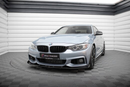 Street Pro Cup Spoilerlippe Front Ansatz passend für BMW 4er Coupe M-Paket F32 SCHWARZ+ HOCHGLANZ FLAPS