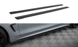 Street Pro Seitenschweller Ansatz Cup Leisten passend für BMW 4er Coupe M-Paket F32 SCHWARZ