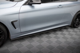 Street Pro Seitenschweller Ansatz Cup Leisten passend für BMW 4er Coupe M-Paket F32 SCHWARZ