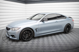 Street Pro Seitenschweller Ansatz Cup Leisten passend für BMW 4er Coupe M-Paket F32 rot