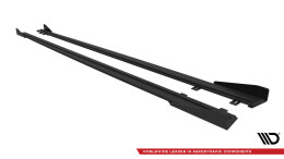 Street Pro Seitenschweller Leisten + Flaps passend für BMW 4er Coupe / Gran Coupe / Cabrio M-Paket F32 / F36 / F33 schwarz Hochglanz