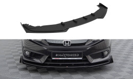 Street Pro Cup Spoilerlippe Front Ansatz + Flaps für Honda Civic Limousine Mk10 schwarz Hochglanz