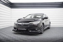Street Pro Cup Spoilerlippe Front Ansatz passend für Honda Civic Mk10 SCHWARZ+ HOCHGLANZ FLAPS