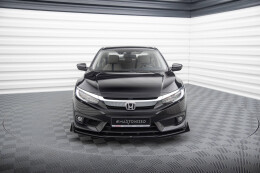 Street Pro Cup Spoilerlippe Front Ansatz für Honda Civic Mk10 ROT+ HOCHGLANZ FLAPS
