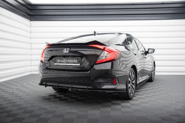 Street Pro Heckschürze Heck Ansatz Diffusor passend für Honda Civic Mk10 SCHWARZ