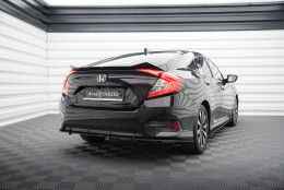 Street Pro Heckschürze Heck Ansatz Diffusor passend für Honda Civic Mk10 schwarz-rot