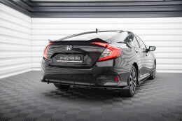 Street Pro Heckschürze Heck Ansatz Diffusor für Honda Civic Mk10 SCHWARZ+ HOCHGLANZ FLAPS