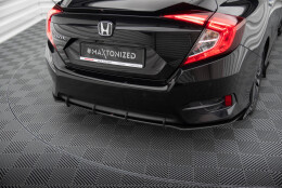 Street Pro Heckschürze Heck Ansatz Diffusor passend für Honda Civic Mk10 SCHWARZ+ HOCHGLANZ FLAPS