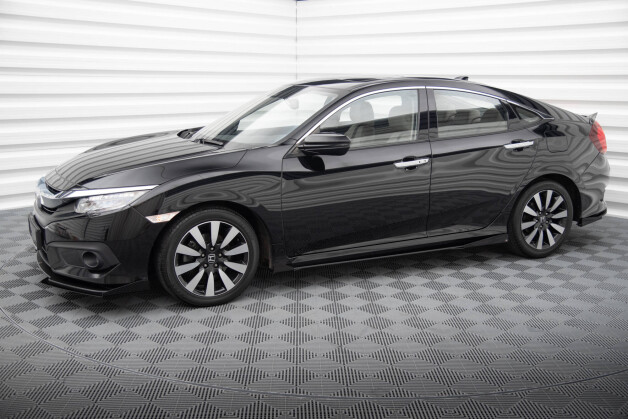 Street Pro Seitenschweller Leisten passend für Honda Civic Mk10 rot+ Hochglanz Flaps