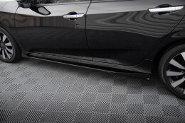 Street Pro Seitenschweller Ansatz Cup Leisten passend für Honda Civic Mk10 rot+ Hochglanz Flaps