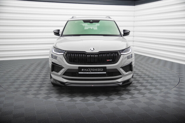 Cup Spoilerlippe Front Ansatz V.2 für Skoda Kodiaq RS Mk1 FL schwarz Hochglanz