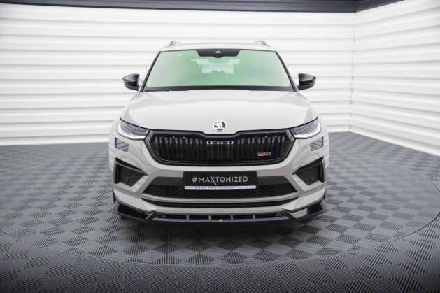 Cup Spoilerlippe Front Ansatz V.1 für Skoda Kodiaq RS Mk1 FL schwarz Hochglanz